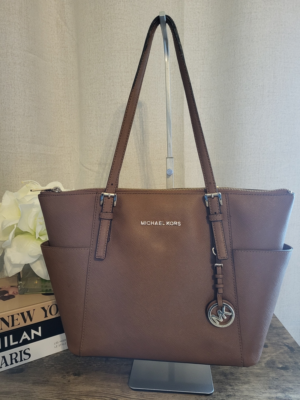 Michael Kors Brown Leather Tote Bag